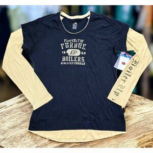 New Nike Purdue Boilermakers Slim 2X Long Sleeve T-Shirt Layered Look Retro Top